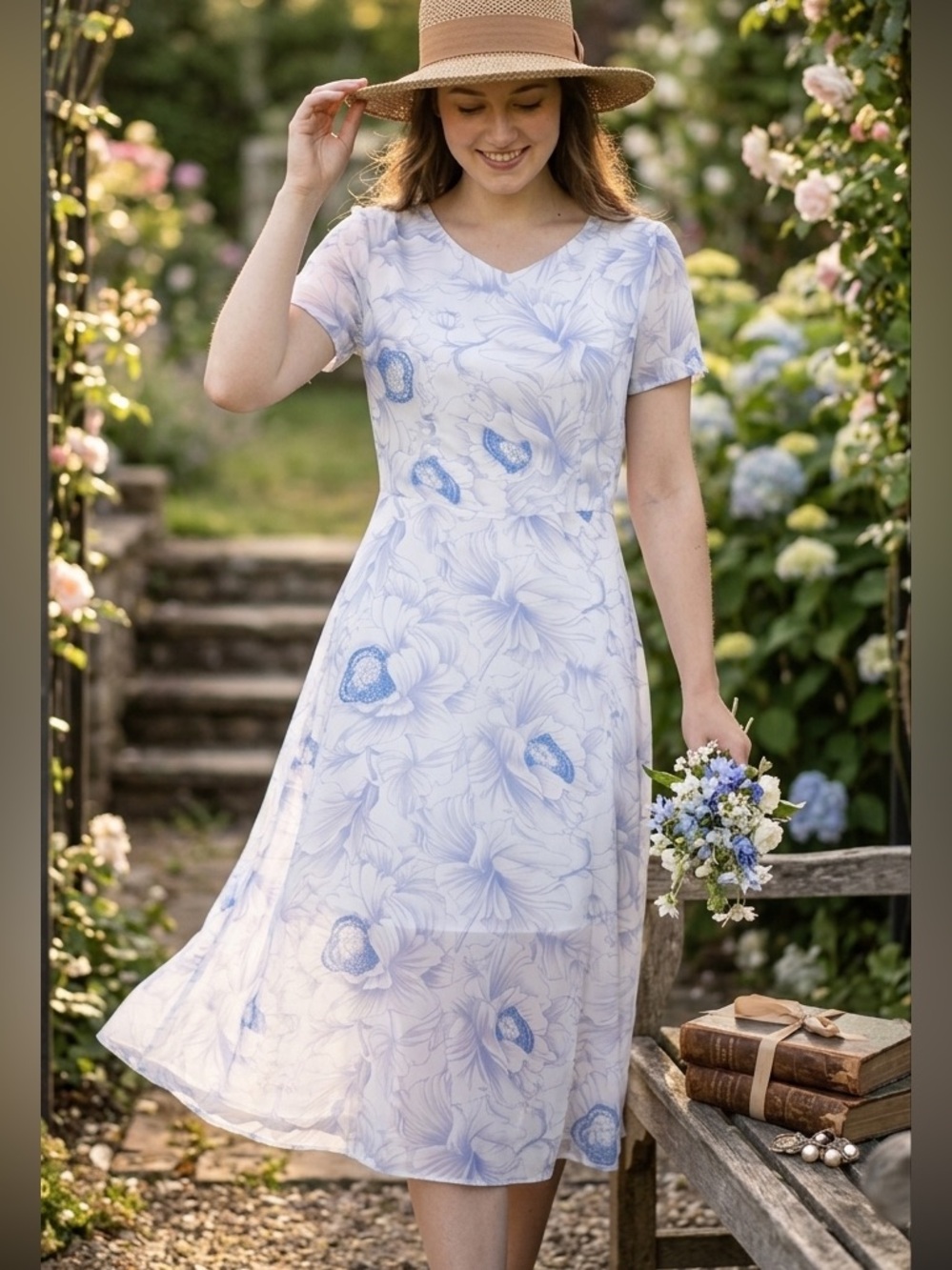 Floral,delicate, weightless, airy dress.
